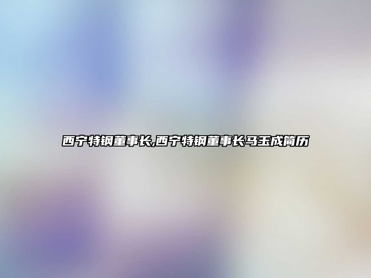 西寧特鋼董事長,西寧特鋼董事長馬玉成簡歷