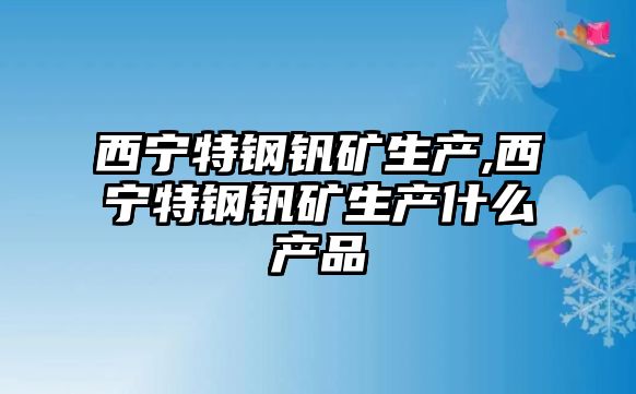 西寧特鋼釩礦生產(chǎn),西寧特鋼釩礦生產(chǎn)什么產(chǎn)品