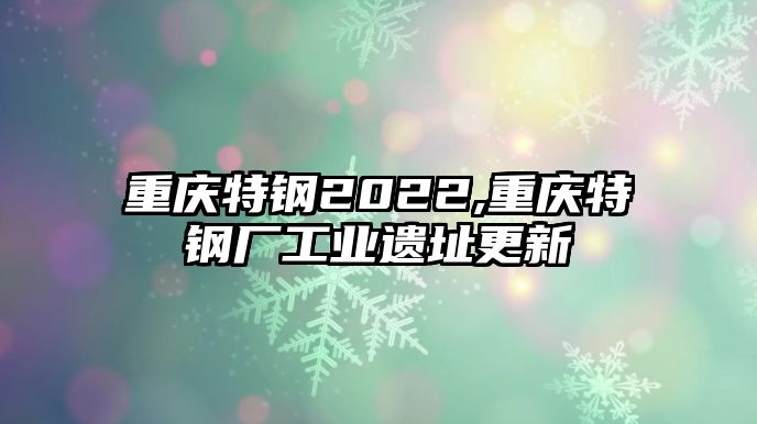 重慶特鋼2022,重慶特鋼廠工業(yè)遺址更新