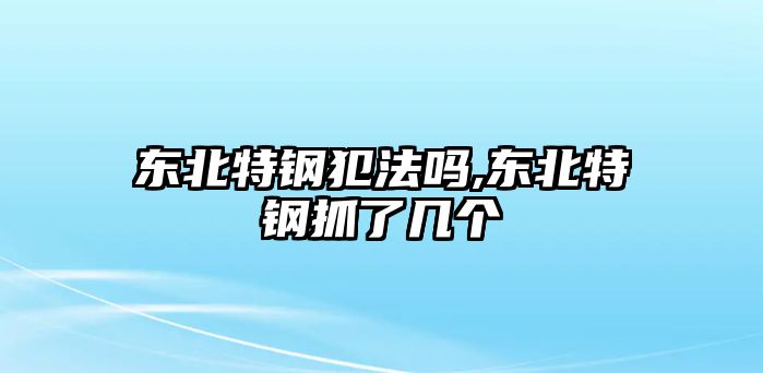 東北特鋼犯法嗎,東北特鋼抓了幾個(gè)