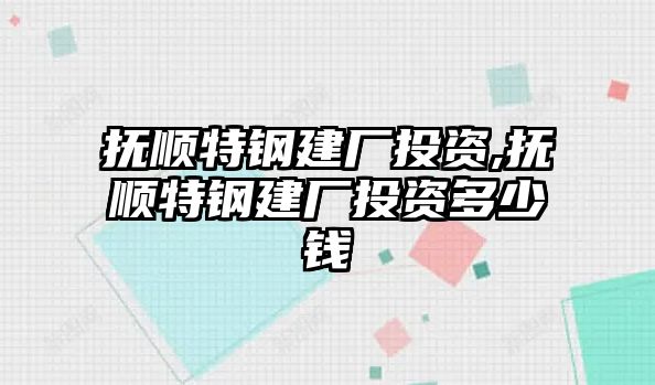 撫順特鋼建廠投資,撫順特鋼建廠投資多少錢(qián)