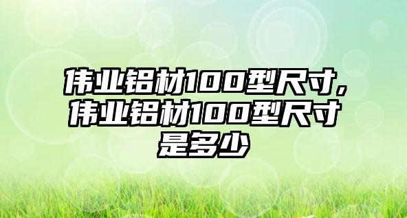 偉業(yè)鋁材100型尺寸,偉業(yè)鋁材100型尺寸是多少