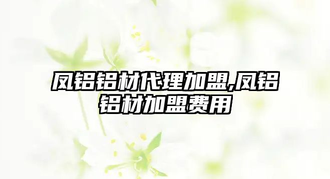 鳳鋁鋁材代理加盟,鳳鋁鋁材加盟費(fèi)用