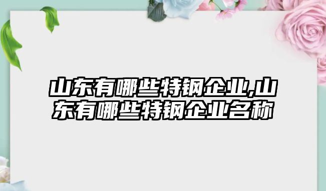 山東有哪些特鋼企業(yè),山東有哪些特鋼企業(yè)名稱